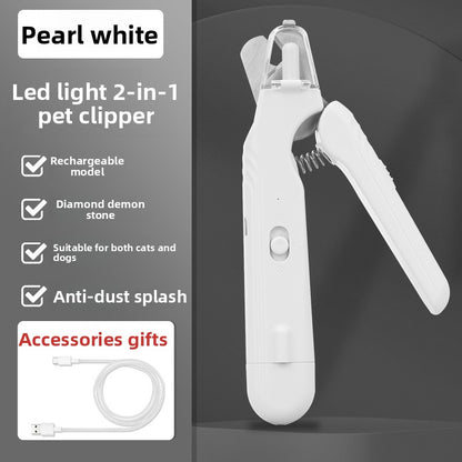 Pet nail clipper with LED light