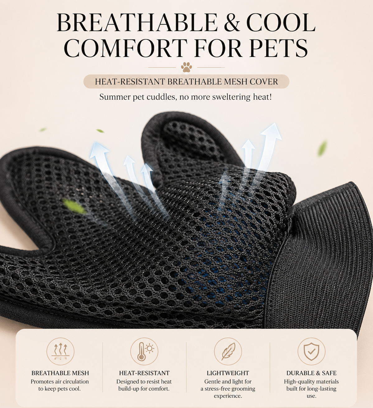 Pet Hair Removal Grooming Gloves