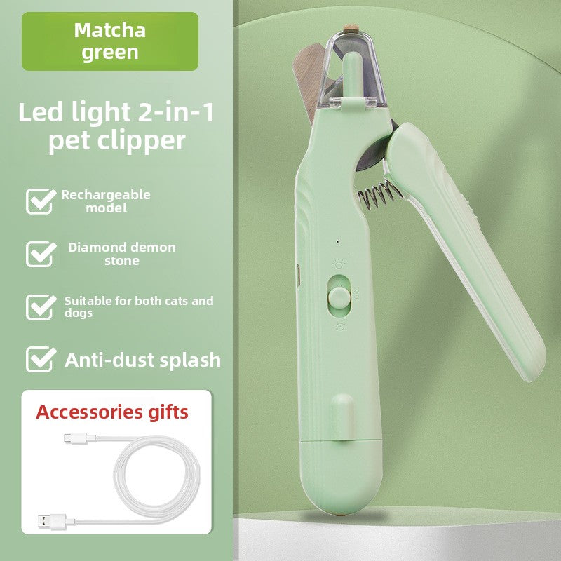 Pet nail clipper with LED light